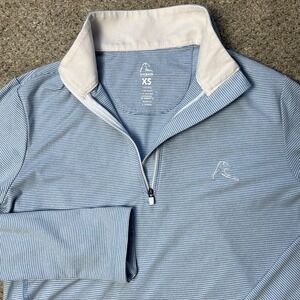 Rhoback Womens XS 1/4 Quarter Zip Golf Performance Pullover Light Blue Ice Queen